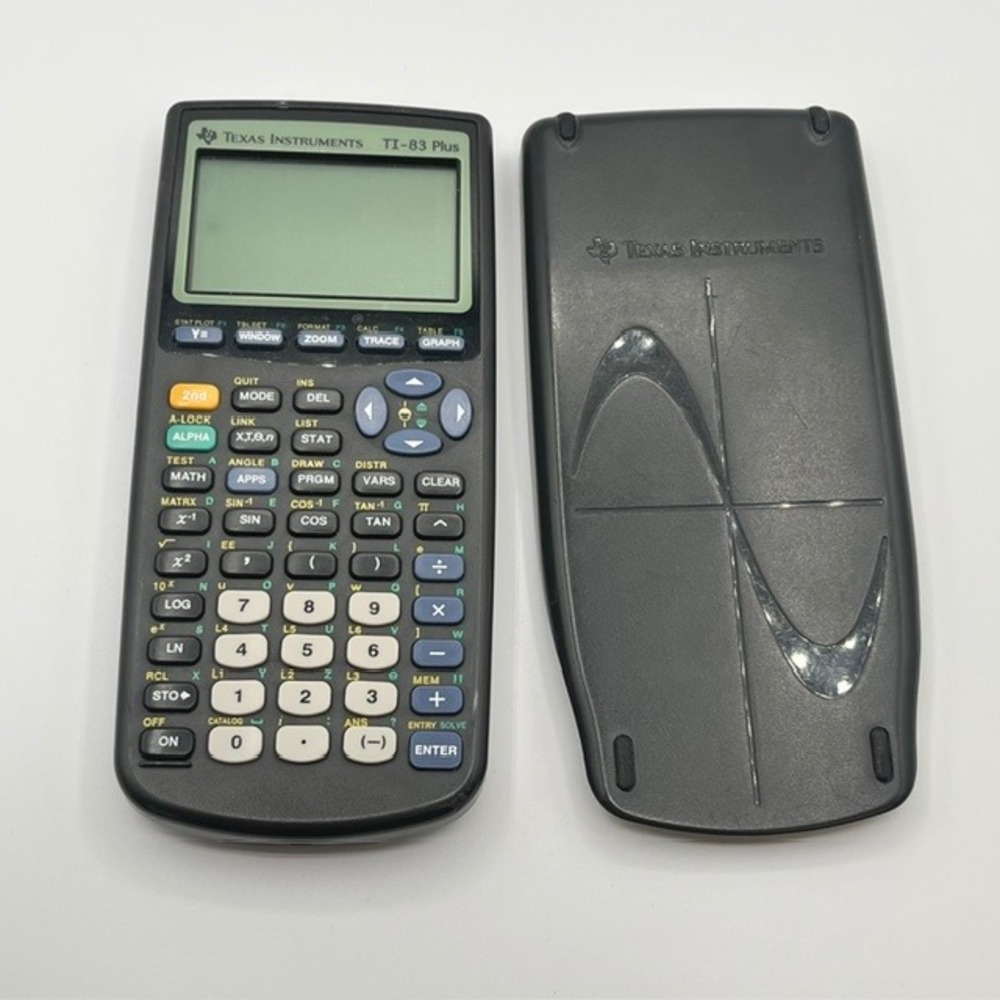 Texas Instruments TI-83 Plus Graphing Calculator Black with Cover Tested